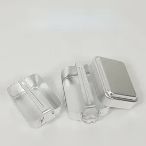 Ensemble de cuisine de <span class=keywords><strong>camping</strong></span> en alliage d'aluminium pour l'extérieur, style classique, avec cantine, boîte à lunch, boîte à dîner, équipement de cuisson pour la randonnée et le pique-nique BX28 - Product Image 2