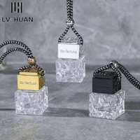 Prix usine – Flacon de parfum en verre cubique de 10 ml avec bouchon à vis, diffuseur d'air pour voiture, flacon vide pour huiles essentielles et arômes corporels