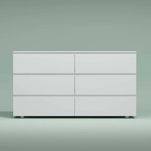 Mobilier de chambre à coucher moderne <span class=keywords><strong>Grande</strong></span> <span class=keywords><strong>commode</strong></span> à 6 tiroirs Armoire de rangement en bois blanc Design <span class=keywords><strong>Grande</strong></span> <span class=keywords><strong>commode</strong></span> pour le salon - Product Image 6