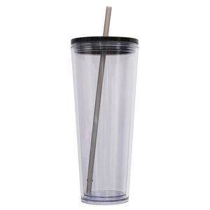 Large Capacity Fashion <b>Double</b> <b>Wall</b> Thick Cup Simple Transparent Outdoor Straw Cup for Europe and America - Product Image 6