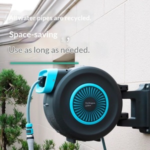 Carrete de Manguera de Jardín Retráctil Automático de ABS y PVC, Duradero, Montable en Pared, Sistema de Riego de Alta Presión de 150 PSI para Coche - Product Image 1
