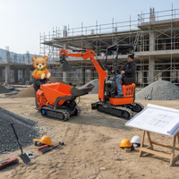 Antspower 2026 Mini-chargeuse sur chenilles compacte et économique, Mini-dumper portable, Mini-transporteur hydraulique à essence 600 kg B&S