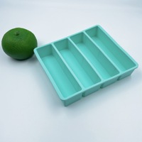 Moule à glace en silicone réutilisable et écologique, best-seller, de qualité alimentaire, pour snacks, sushis, whisky, forme quatre barres, facile à utiliser
