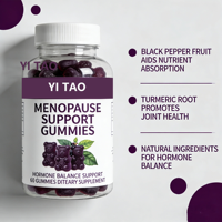 Gummies de soutien à la ménopause en marque blanche/OEM/ODM, 60 unités, complément alimentaire pour l'équilibre hormonal des femmes