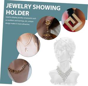 Promotion : Présentoir de Luxe pour Bijoux de Fille, Mannequins en Résine Dorée et Noire pour Boucles d'Oreilles et Colliers - Product Image 3