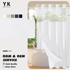 Bagno di alta qualità senza gancio 2 strati di giunzione impermeabile Waffle poliestere 72 "<span class=keywords><strong>x</strong></span> 72" <span class=keywords><strong>tenda</strong></span> da <span class=keywords><strong>doccia</strong></span> per Hotel - Product Image 1