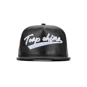 TCAP Custom 5Panel Leather Hat 3D Puff Embroidery Snapback Hat