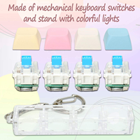 MC Wholesale Stress Relief LED Light Mechanical Keycap Keychain Keyboard Keyring Fidget Clicker Decompression Toys