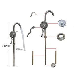 Whole body 304 stainless steel 32mm aluminum fixing portable hand operated rotary manual hand oil pump