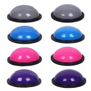 ลูกบอลโยคะแบบครึ่งลูกสำหรับฝึกสมดุลย์แกนกลาง,ปั๊มโยคะ Bosuing กันลื่นพร้อมสายรัดต้านทาน - Product Image 5