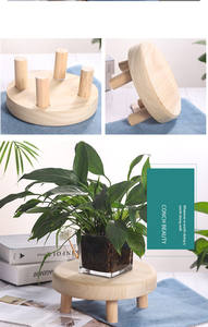 Plateau de pot de <span class=keywords><strong>fleur</strong></span> <span class=keywords><strong>en</strong></span> <span class=keywords><strong>bois</strong></span> naturel de haute qualité, petit support de jardinière de <span class=keywords><strong>banc</strong></span> pour la maison et le jardin - Product Image 6