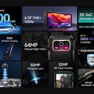 Teléfono Inteligente Resistente 5G de 6.78 Pulgadas, 12+256 GB, Cámara Principal de 50 MP, Cámara de Visión Nocturna de 64 MP, 10600 mAh, Android 14, Ulefone Armor 27 Pro - Product Image 4