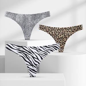 Braguitas sin Costuras para Mujer, Tanga Sexy con Estampado de Leopardo, Braguitas Invisibles sin Costuras para Yoga y Gimnasio - Product Image 1