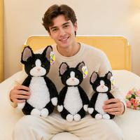 Peluche chat mini shaggy mignon Kawaii, yeux ambrés, nez rose, cadeau de Noël, directement de l'usine