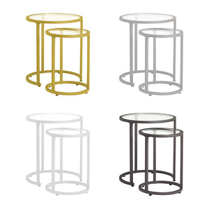 Custom-made round <b>glass</b> coffee <b>table</b> for living room, light luxury style, small apartment, creative sofa <b>side</b> <b>table</b> set. - Product Image 5