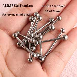 Vente en gros de bijoux de <span class=keywords><strong>piercing</strong></span> personnalisés en titane G23, à filetage externe, à double tête, pour mamelons, barres, barbells, sourcils, langue - Product Image 1