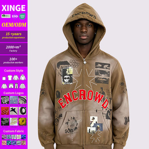 Fabricant de sweats à capuche surdimensionnés en coton lourd pour hommes, impression numérique, sweats à capuche graphiques pour hommes - Product Image 1