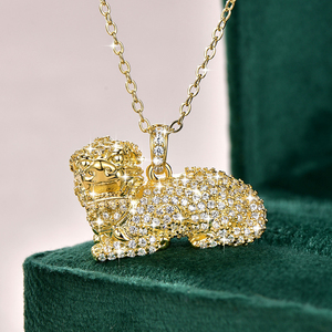 Collar con Colgante de Pixiu Animal de Zirconia de Alta Calidad, Chapado en Oro de 14K, Novedad al por Mayor - Regalo de Cumpleaños - Product Image 3
