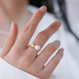 Juego de Accesorios de Plata de Ley S925 para Perlas DIY 9332, Anillo, Pendiente y Soporte, Joyería Elegante de Oro y Plata para Fabricantes de Joyas - Product Image 2