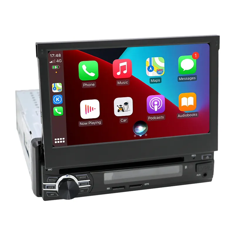 2 + 32 1 Din Android 12 Autoradio Autoradio 7 "Touch Screen retrattile GPS Wifi BT FM RDS AUX Stereo Auto Radio lettore dvd per Auto