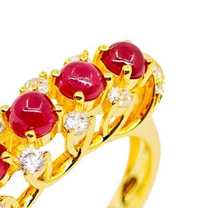 Anillo de plata 925 con circonita rubí y baño de oro de 18K de UM Jewelry, adecuado para hombres y mujeres, uso diario, regalo de aniversario de bodas, fiesta. - Product Image 3