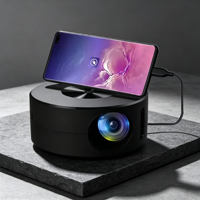 Mini-projecteur portable Plug-and-Play avec haut-parleurs intégrés, mise en miroir du téléphone par câble, alimenté par batterie, compact YT200
