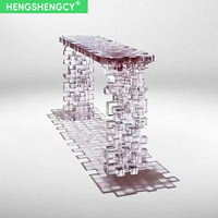 Mobilier créatif Contrôle moderne en plexiglas d'entrée Surface décorative Mosaïque créative Table console en acrylique