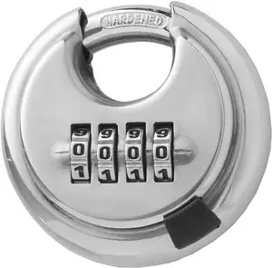 振智户外组合挂锁，带硬化钢钩环防水重型铁饼密码锁，用于门棚