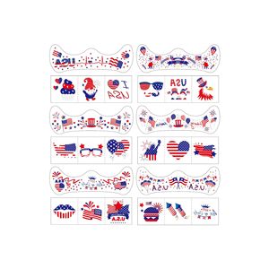 MEICOLY Autocollants de <span class=keywords><strong>tatouage</strong></span> temporaire pour le visage, motifs étoiles et rayures rouges, blancs et bleus, à paillettes, pour le 4 juillet, accessoires de fête - Product Image 6