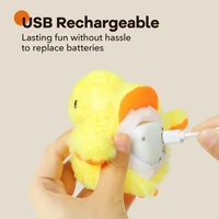 Jouet en peluche pour chaton à activation tactile avec recharge USB, jouets interactifs pour chat, jouet pour chat en forme de canard qui bat des ailes, rechargeable