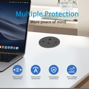 13A clasificado USB integrado <span class=keywords><strong>solitario</strong></span> sofá muebles forma pequeña Circular escritorio energía ojal Compatible Industrial Hospital - Product Image 6