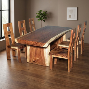 Outdoor <b>Dining</b> <b>Table</b> and Chair Set Solid <b>Wood</b> Long Top Thick Legs FLEGT Certified by Nisafurniture - Product Image 2