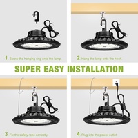 Projecteur UFO Industriel Commercial à Intensité Variable et Température de Couleur Sélectionnable (CCT) IP65 pour Entrepôt, 100W-240W, Garantie 5 Ans, Haute Puissance