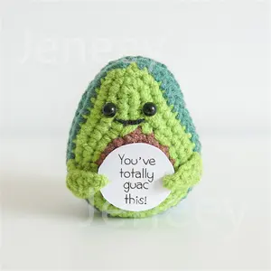 Mini Funny Positive Avocado Crochet Cute Wool Knitted Positive Potato Doll Cheer up New Year Birthday Friend Encouragement