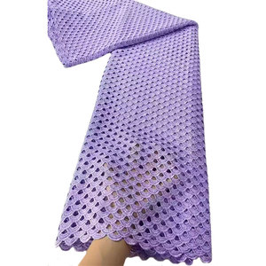 NI.AI tela de encaje africano 5 yardas cordón elegante tela de encaje blanco para Aso Ebi - Product Image 6