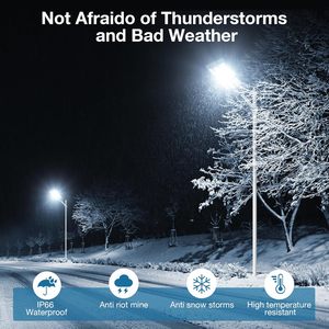 ไฟถนนโซลาร์เซลล์ LED ความสว่างสูง IP65 วัสดุ ABS 8000W สำหรับภายนอกอาคาร - Product Image 6