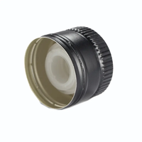 Prix de gros Bouchons de bouteilles en aluminium de couleur noire 31.5*24mm Logos Imprimé Bouchon verseur en plastique d'huile d'olive