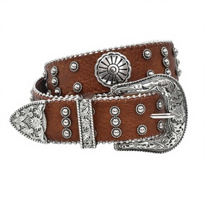 European American <b>Vintage</b> Y2K Style Cross Border Hot Sale Western Denim Punk Luxury Alloy <b>Belt</b> Geometric Pattern Printed - Product Image 4