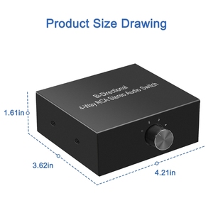 Professional RCA Stereo Switcher <strong>Selector</strong> Box Black Shells Lossless Signal Transmission Video Splitters &amp; Converters - Product Image 6