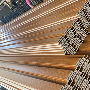 Factory Indoor Decor Wood Plastic Composite PVC Coating Cladding Fluted Wall Board WPC Interior Wall Panel