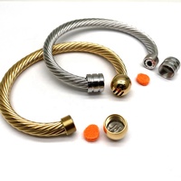 Bracelet diffuseur d'huiles essentielles en acier inoxydable ajouré, motif Arbre de Vie, vente en gros, best-seller