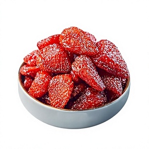 Cubes de fraises séchées premium, ingrédient naturel pour garniture de desserts au yaourt et transformation alimentaire - Product Image 1