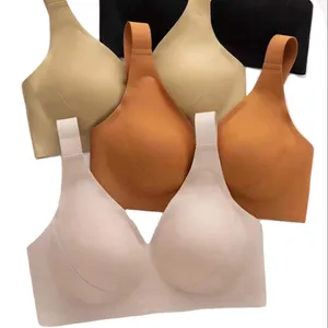 Baqiya Xianmumao women's invisible seamless one piece bra chest less small  chest wrapped look bigger receive breast A34 - AliExpress