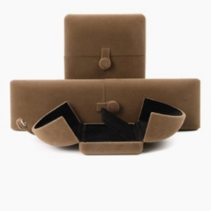 Hot Sale Modern Double-Open Velvet Jewelry Box Oval Shape for Efficient Earrings <b>Storage</b> - Product Image 6