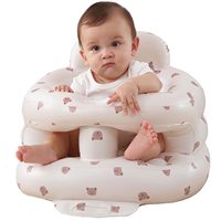 Chaise gonflable moderne pour bébé de 3 ans et plus, pliable, portable, siège de sol avec ventouse intégrée, pompe à air intégrée pour extérieur/intérieur, utilisation en cuisine