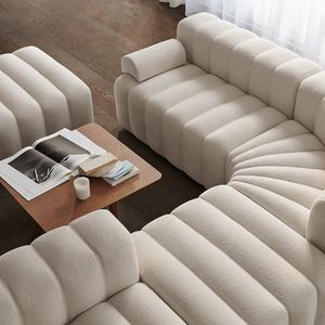 Lujo Wabi Sabi muebles blanco crema Modular sofá Boucle Chaise sofá seccional conjunto de tela moderna sala de estar conjuntos de sofá Nórdico - Product Image 3