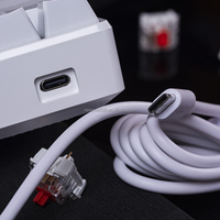 Teclado Mecánico Blanco con Cable para Gaming 60 por Ciento con Interruptores Azules, Teclado Compacto para Jugador de 61 Teclas con Retroiluminación LED para Computadora PC