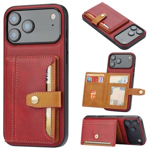 เคสหนังใส่บัตรสำหรับ iPhone 17 Pro Max เคสหนังแบบกระเป๋าสตางค์สำหรับ iPhone 17  3 ชั้น - Product Image 3