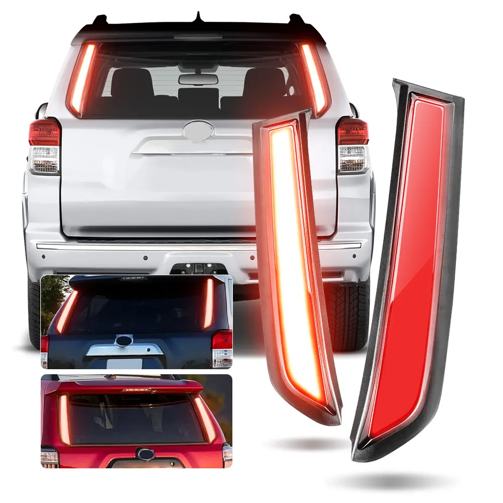 BKE LED feux arrière feu arrière frein adapté pour Toyota 4Runner W fumé noir lentille rouge conduite freinage séquentiel clignotant