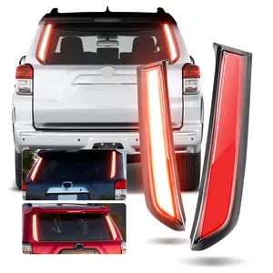 BKE LED park lambaları arka lamba fren Toyota 4Runner için Fit W füme siyah Lens kırmızı sürüş frenleme sıralı dönüş sinyali